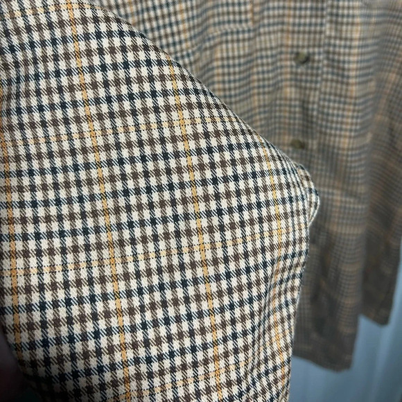 Princess Polly Willa Oversized Button Down Shirt Beige Plaid checkered Size 2. - Picture 7 of 11